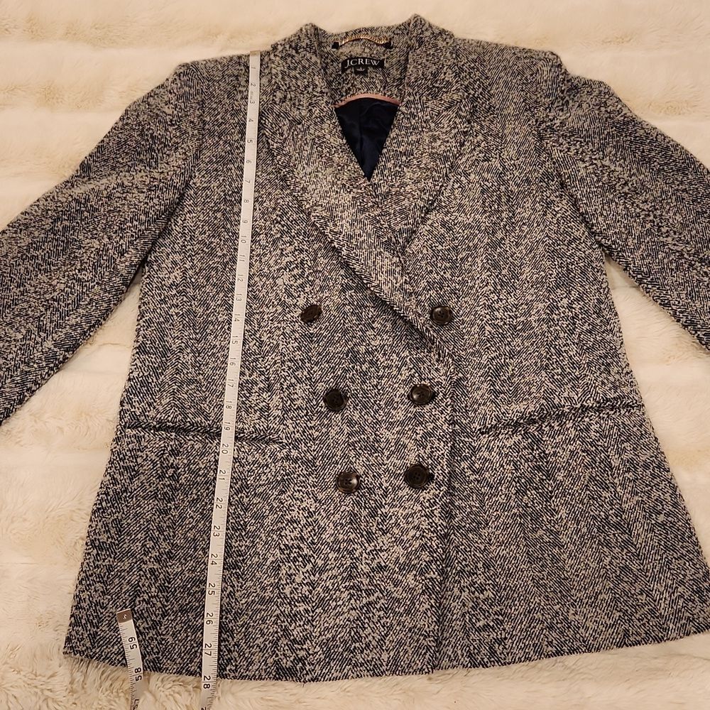 J.Crew Relaxed double-breasted blazer in Italian flecked herringbone size 4 - Picture 8 of 16